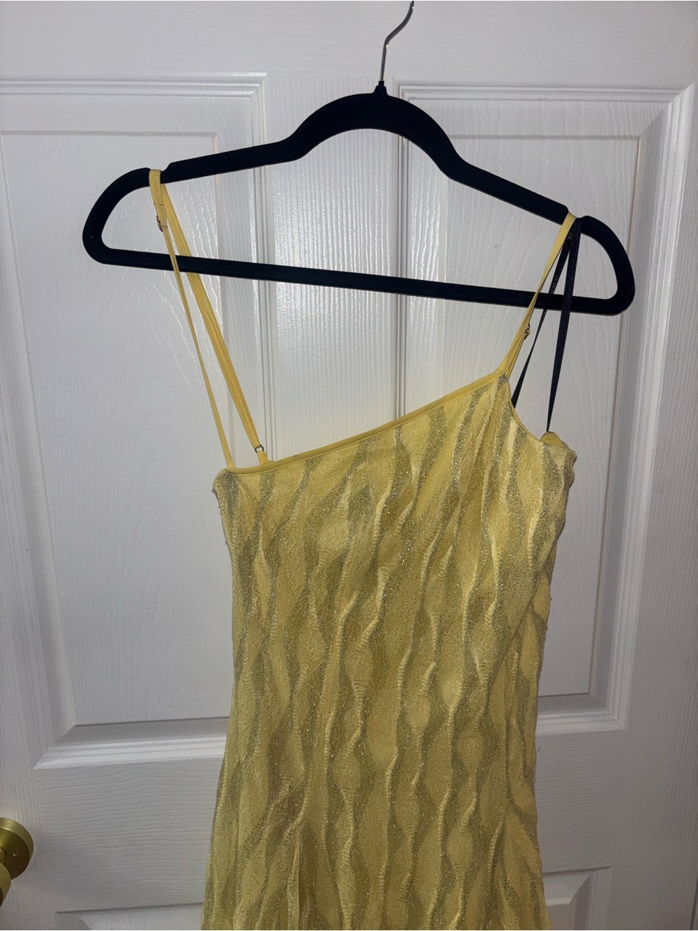 Black Halo Yellow One-Shoulder Midi Dress size L - Picture 10 of 15